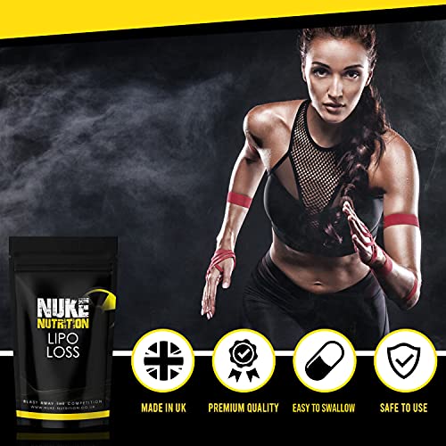 Nuke Nutrition Lipo Loss Tablets | 60 Tablets | Maximum Strength Weight Loss That Work Fast | Keto Shred Fat Burning | Contains Ginseng, Green Tea, Acai Berry & Caffeine | Thermo Fat Burn