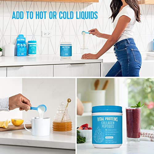 Vital Proteins Collagen Peptides Powder Supplement (Type I, III) - Hydrolyzed Collagen - 20g per Serving - Unflavored 567g Canister, 1-Pack