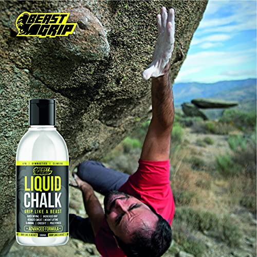 Beast Grip Liquid Chalk Pocket Sized 100ml Advanced Formulation - Improve your Weightlifting, Climbing, Gym or Pole Fitness Grip - Sweat Free Dry Hands (100ml)