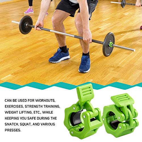 KONUNUS 2 Pieces 1 Inch Barbell Spring Clip Collars Dumbbell Barbell Lock Clips and 2 Pieces Quick Release Exercise Barbell Clamps Clip Collar for Fitness Strength Training