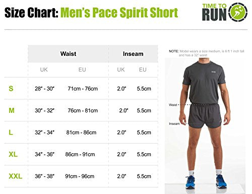 Time To Run Men's Split Pace Spirit Active Running/Gym/Athletics Shorts with Liner & Zip Pocket XL Black