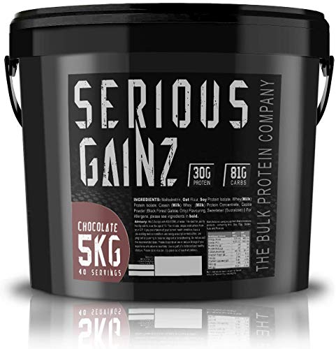 The Bulk Protein Company - SERIOUS GAINZ Whey Protein Powder 5kg - Weight Gain, Mass Gainer - 30g Protein Powders - Chocolate