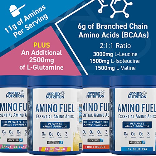 Applied Nutrition Amino Fuel - Amino Acids Supplement, EAA Essential Amino Acids Powder, Muscle Fuel & Recovery (390g - 30 Servings) (Fruit Salad)