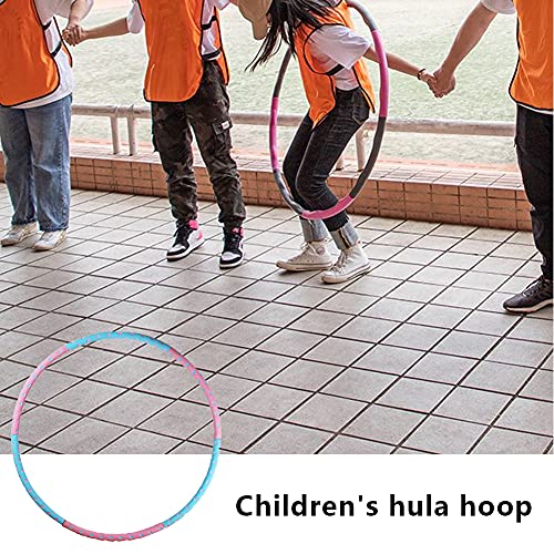 Athemeet Hula Fitness Hoop, Weighted Exercise Hoops 6 Segments Kids Exercise Fitness Hoop Adjustable Weight Ring Gift for Beginners Professionals