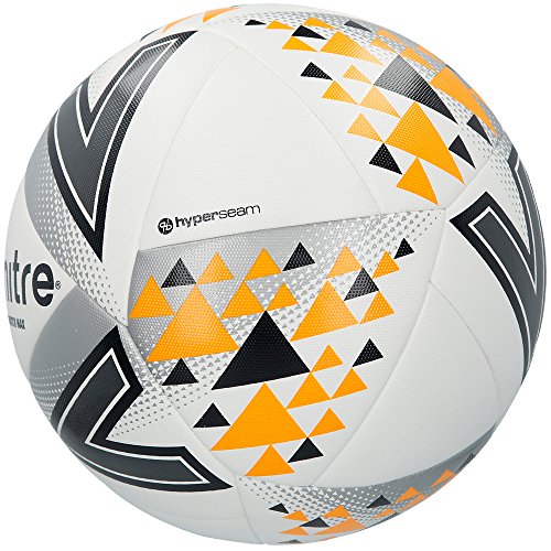 Mitre Unisex Ultimatch Plus Max Match Football, White/Silver/Orange, Size 5