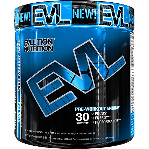 Evlution Nutrition ENGN Pre-Workout, Pikatropin-Free, Blue Raz, 30 Servings, Intense Pre-Workout Powder for Increased Energy, Power, and Focus