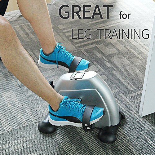 himaly Mini Exercise Bike Portable Home Pedal Exerciser Gym Fitness Leg Arm Cardio Training Adjustable Resistance with LCD Display for Women and Men
