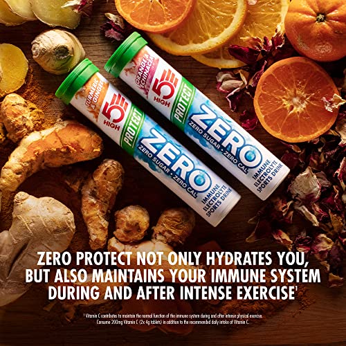 HIGH5 ZERO Protect Electrolyte Hydration Tablets Added Vit C & D (Orange & Echinacea, 20 Tablets)