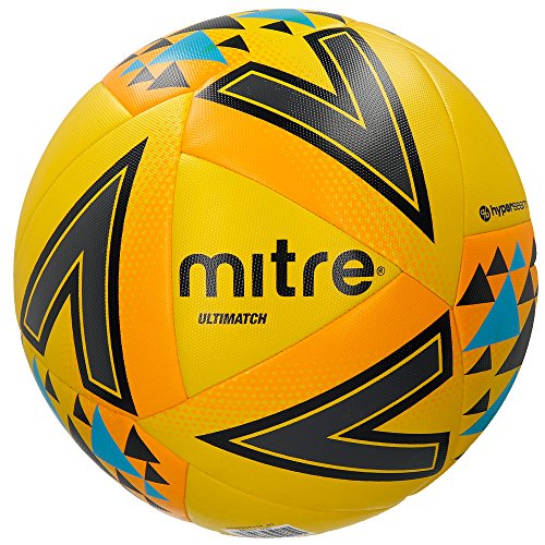 Mitre Unisex Ultimatch Plus Max Match Football, Yellow/Orange/Blue, Size 5