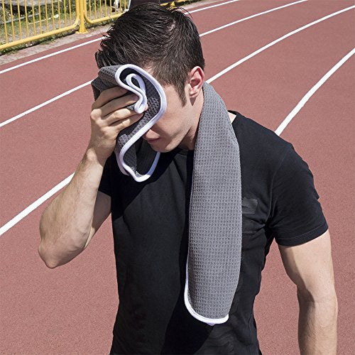 desired body Fitness Gym Towels - 2 Pack - for Workout and Sports - Absorbent, Fast Drying, Odour-free - Grey