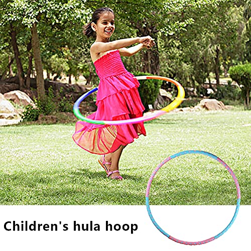 Athemeet Hula Fitness Hoop, Weighted Exercise Hoops 6 Segments Kids Exercise Fitness Hoop Adjustable Weight Ring Gift for Beginners Professionals