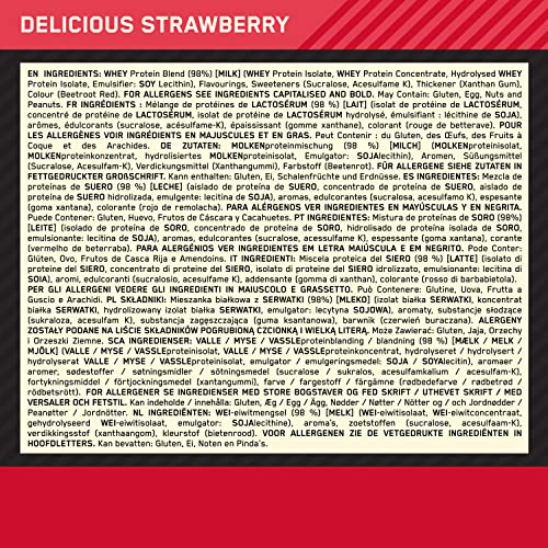 Optimum Nutrition Gold Standard Whey Protein Powder, Delicious Strawberry, 30 Servings, 900g