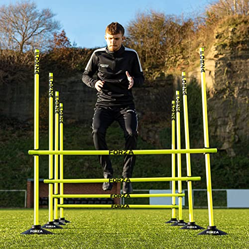 FORZA Adjustable Height Outdoor Hurdle Set 4ft & 5ft | Sports Exercise Equipment | Football Training Equipment | Speed & Agility Training Kit for Men, Women & Kids (5ft, With Rubber Base)