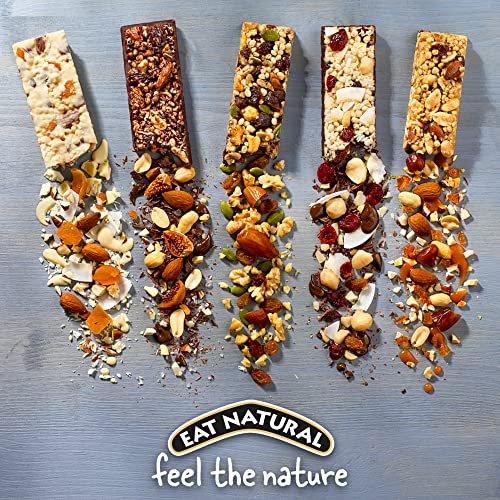 Eat Natural Simply Vegan Peanuts, Coconut & Chocolate — 12 x 45g Snack Bars 45g, Gluten Free Snacks — Dark Chocolate, Peanuts, Toasted Coconut & Blossom Nectar — High Fibre Cereal Bars — Vegan