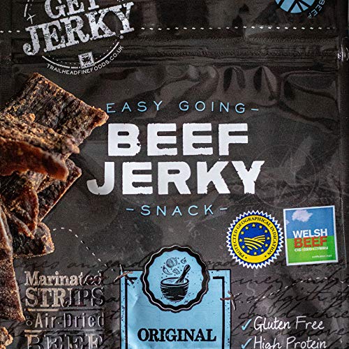 Get Jerky - Original Welsh Beef Jerky Box - High Protein & Gluten Free Snack - 12x40g