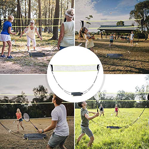 FOReverweihuajz Portable 300cm Outdoor Indoor Standard Badminton Training Game Nylon Net with Stand,Easy to Assemble Shuttlelock Volleyball Tennis Mesh 300cm