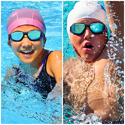 Bezzee Pro Swimming Goggles - UV Protection & Anti Fog Swim Goggles with Storage Case - No Leaking & Adjustable Silicone Strap for Adults, Men, Women and Youth - Soft Nose Bridge - For All Swimmers