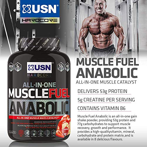 USN Muscle Fuel Anabolic Chocolate Protein Shake 2KG: Workout Boosting All in One Muscle Gain Protein Powder